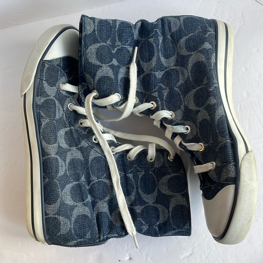 Coach Bonney Denim Blue High Top Sneakers
